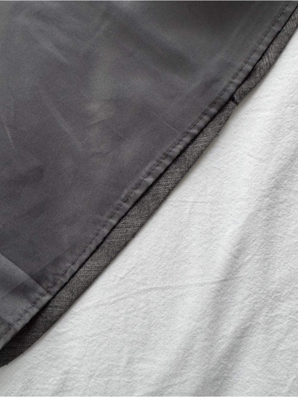 2000s Dynamite Grey and Blue Pinstriped Low Rise Midi Skirt - Picture 9 of 10